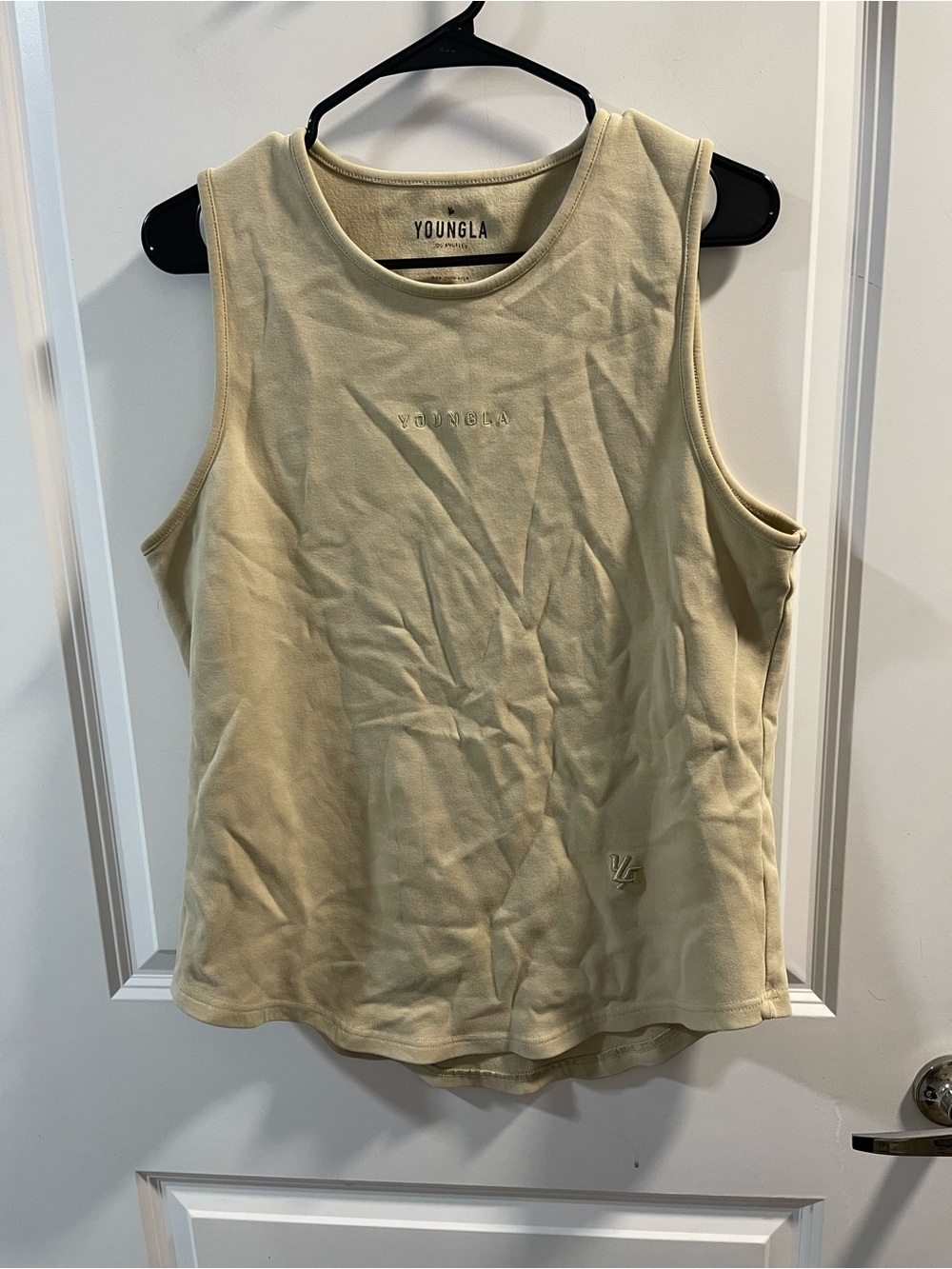 YoungLA Men’s Light Cream Muscle Tank Top